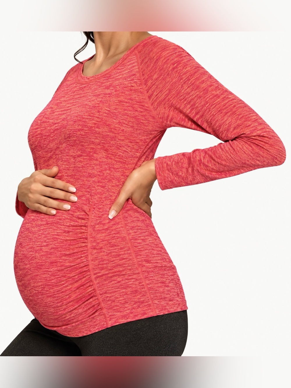 Beyond Yoga Maternity Cut and Run Pullover Top Featherweight Spacedye